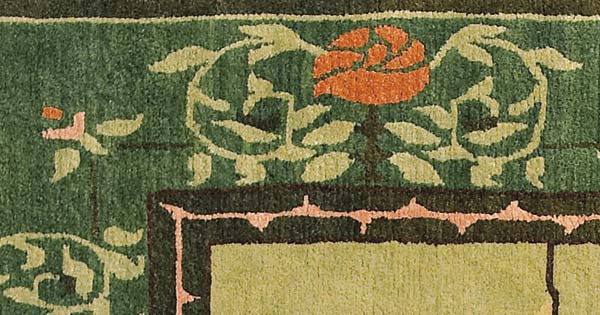 Vintage rose rug closeup 2