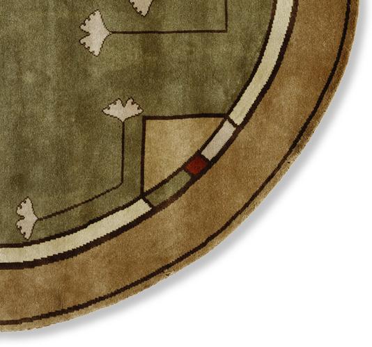 gingko jade round craftsman carpet detail 1