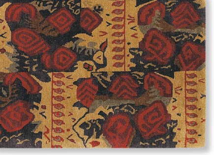 Irish Bouquet rug claret closeup 1