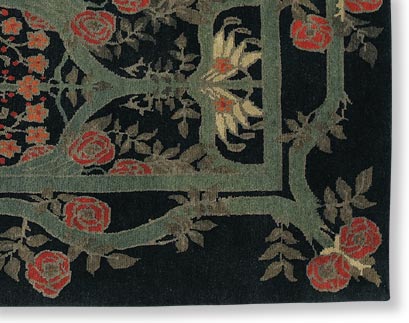 Craftsman Rose Garland rug closeup 1