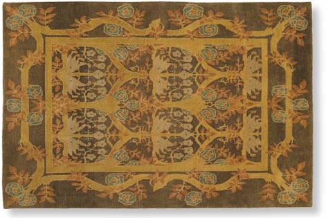 Craftsman rose garland rug, fall colorway