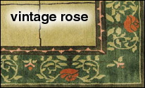 Vintage Rose hand knotted wool arts and crafts rug
